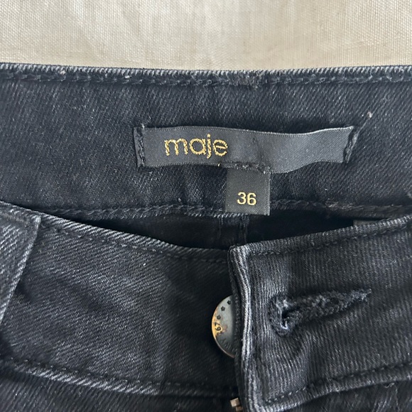 MAJE - black flared jeans with frayed hem - Picture 3 of 4